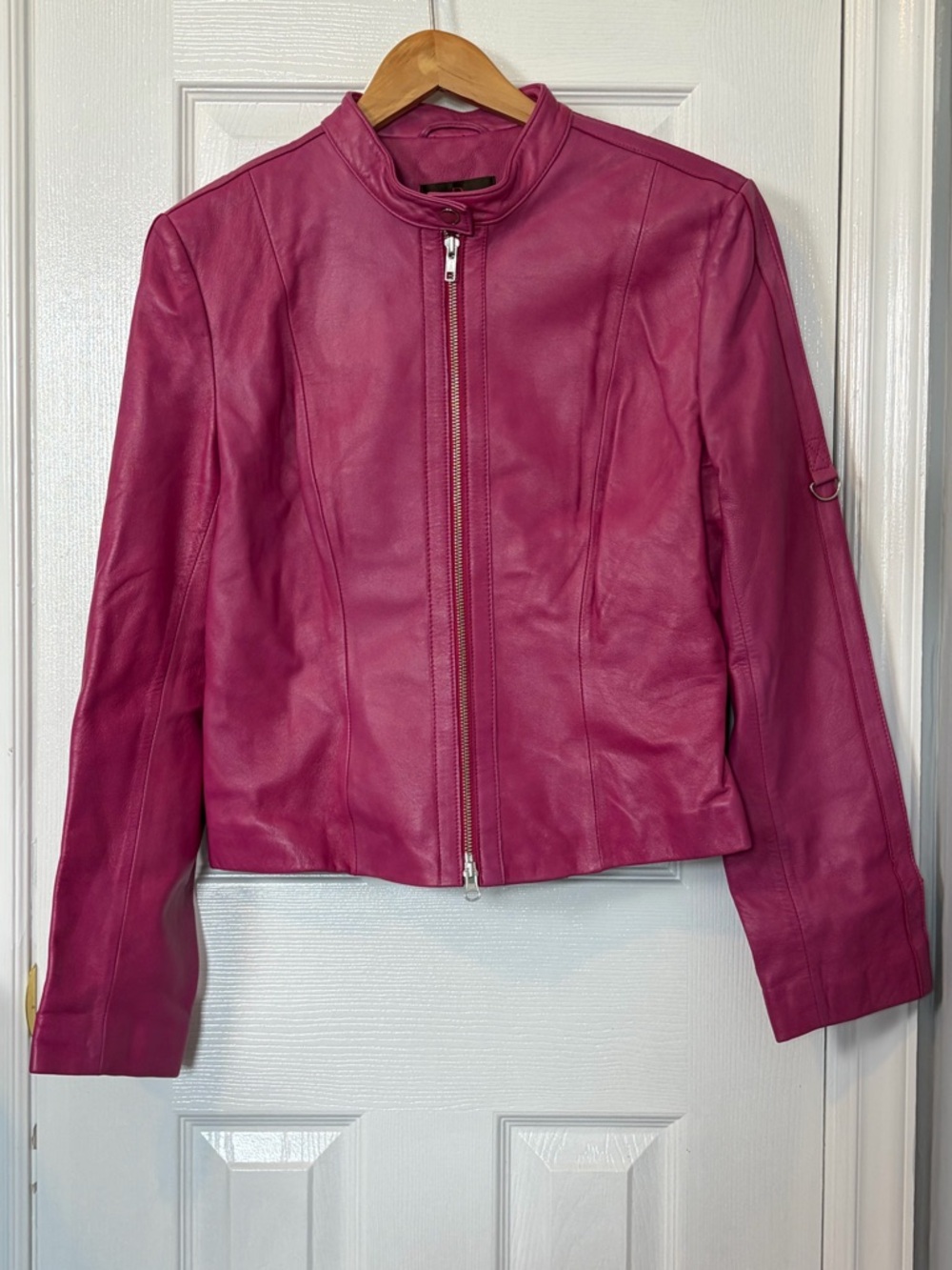 Danier Women’s Magenta Leather Zip Jacket